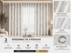 Lot de 3 Rideaux Élégants blanc doré– Style Moderne & Chic
