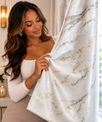 Lot de 3 Rideaux Élégants blanc doré– Style Moderne & Chic